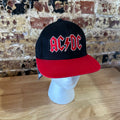 Lucky Brand AC/DC Snapback Hat Black Red Embroidered Rock Band Cap NEW