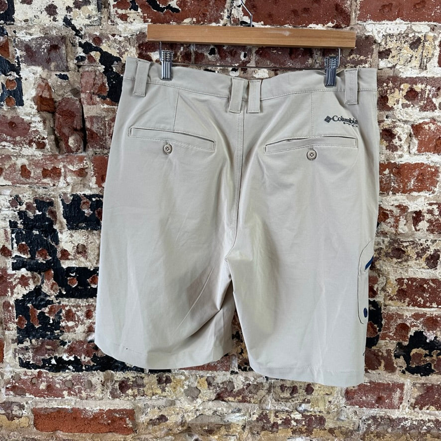 Columbia PFG Shorts Mens 34 Tan Fishing Outdoor Hiking 9.5" inseam