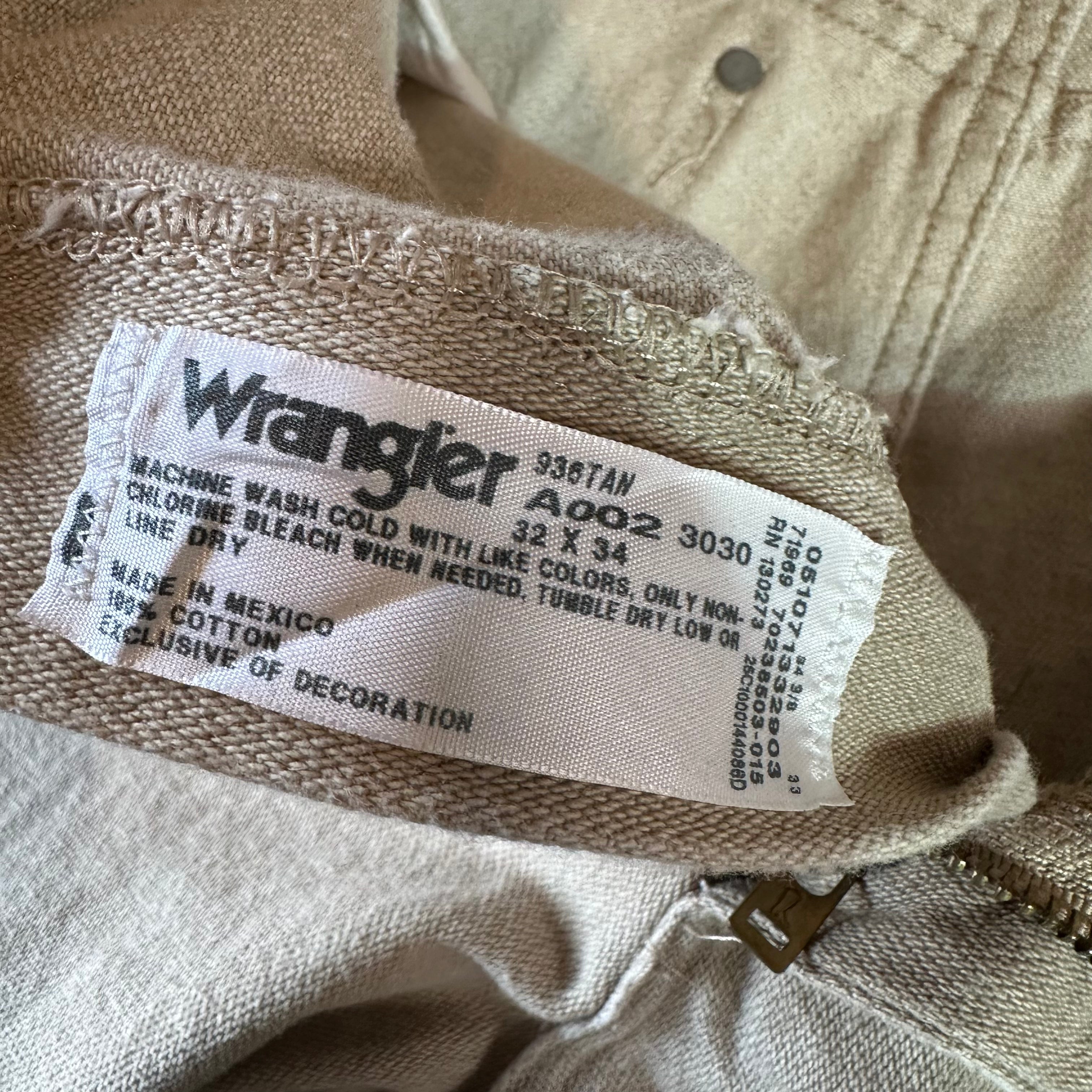 Wrangler Mens 32x34 Tan Jeans