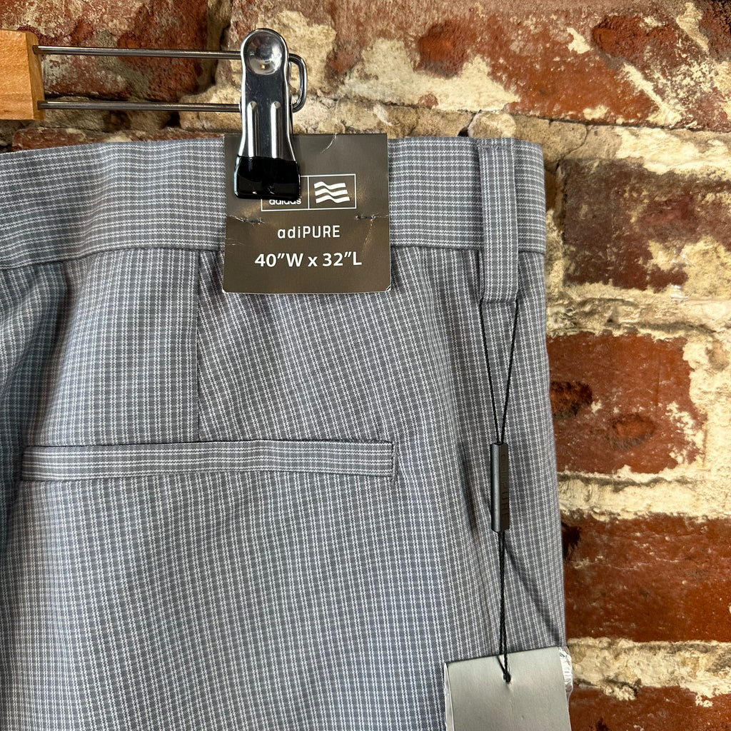 Adidas Golf Pants Men's 40x32 Gray Performance Chino Madi P Check NEW