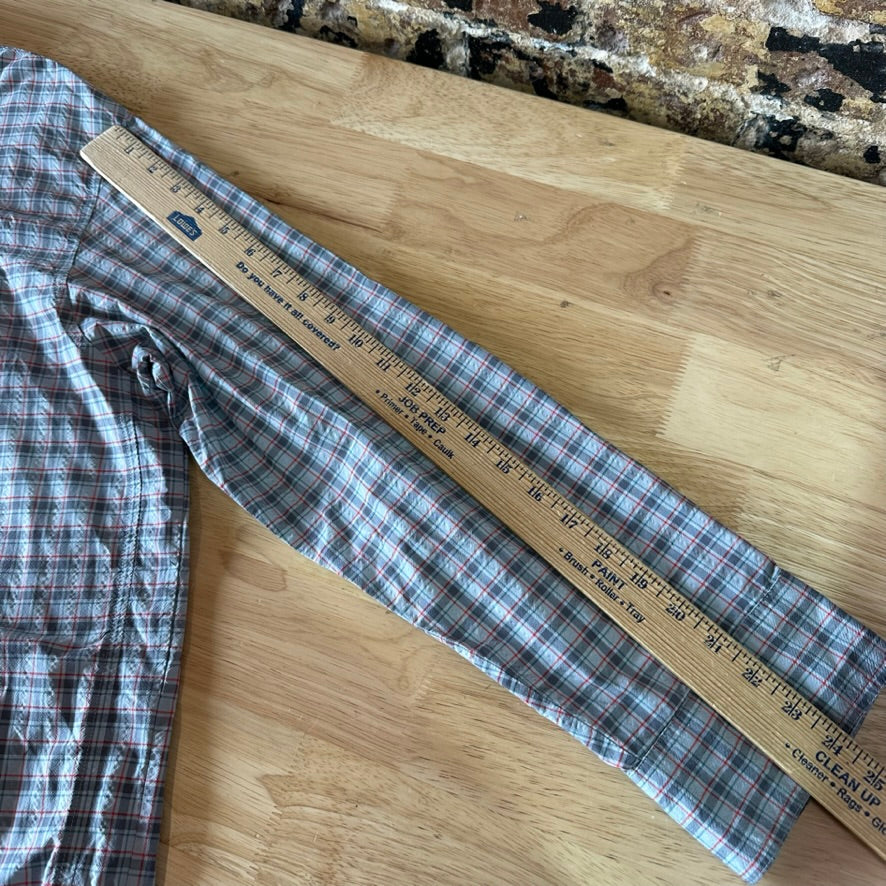 Cabela's Shirt Mens XL Long Sleeve Button Vented Gray Plaid Outdoor