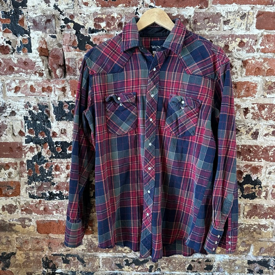 Wrangler Flannel Mens Medium Western Shirt