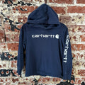 Carhartt Boys 5 Blue L/S Hooded T-Shirt