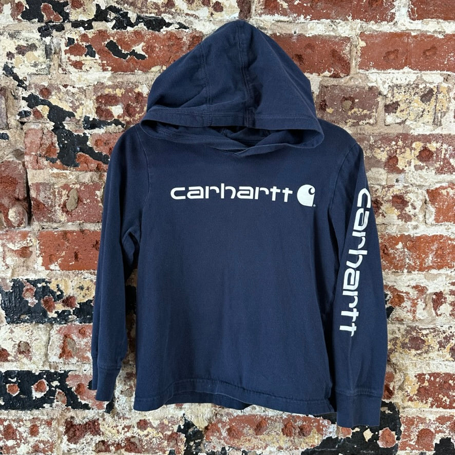 Carhartt Boys 5 Blue L/S Hooded T-Shirt
