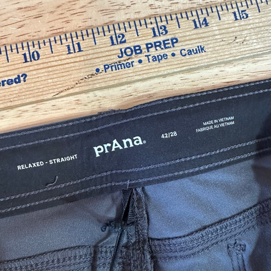 Prana Stretch Zion Straight Pant Men’s 42x28 Pants Gray NEW