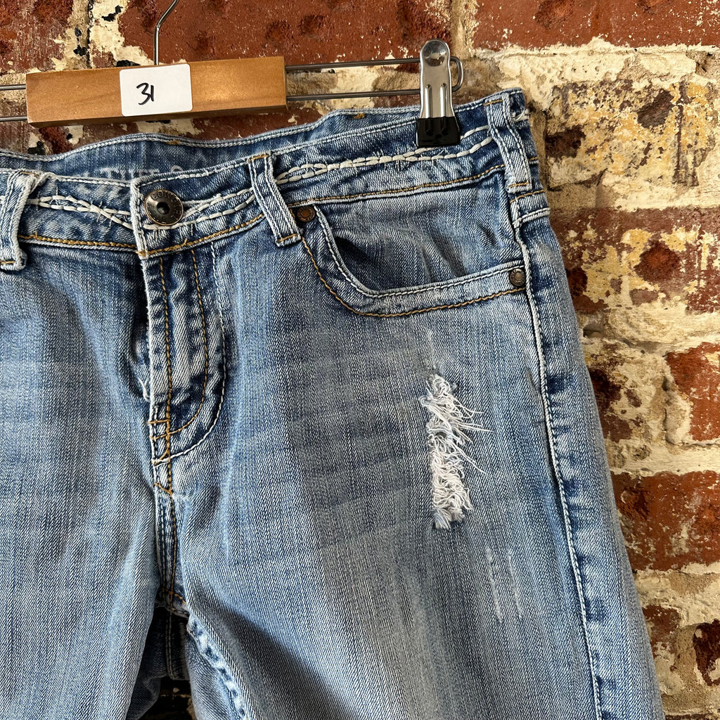 Cowgirl Tuff Cut Off Denim Jean Shorts Womens 31