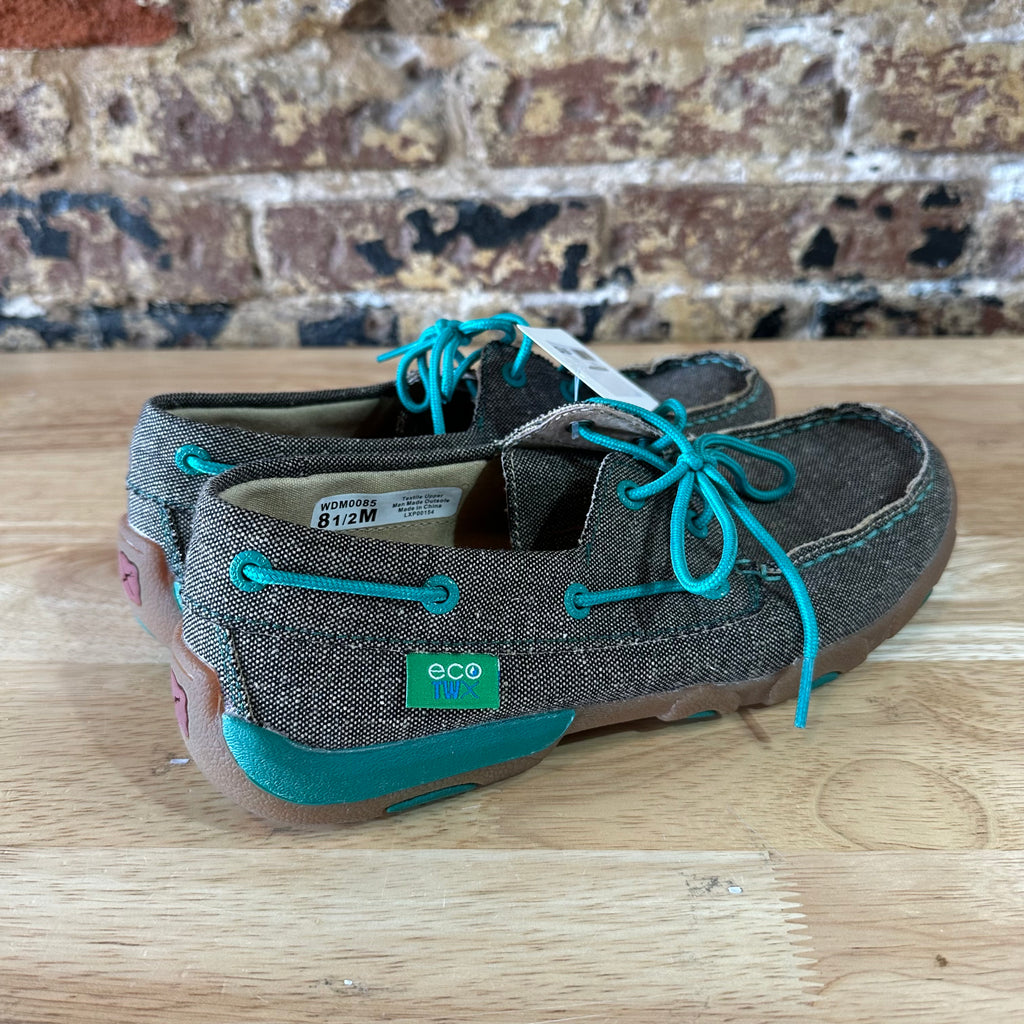 Twisted X Womens 8.5 ECO Driving Moccasins gray dust Casual Shoe