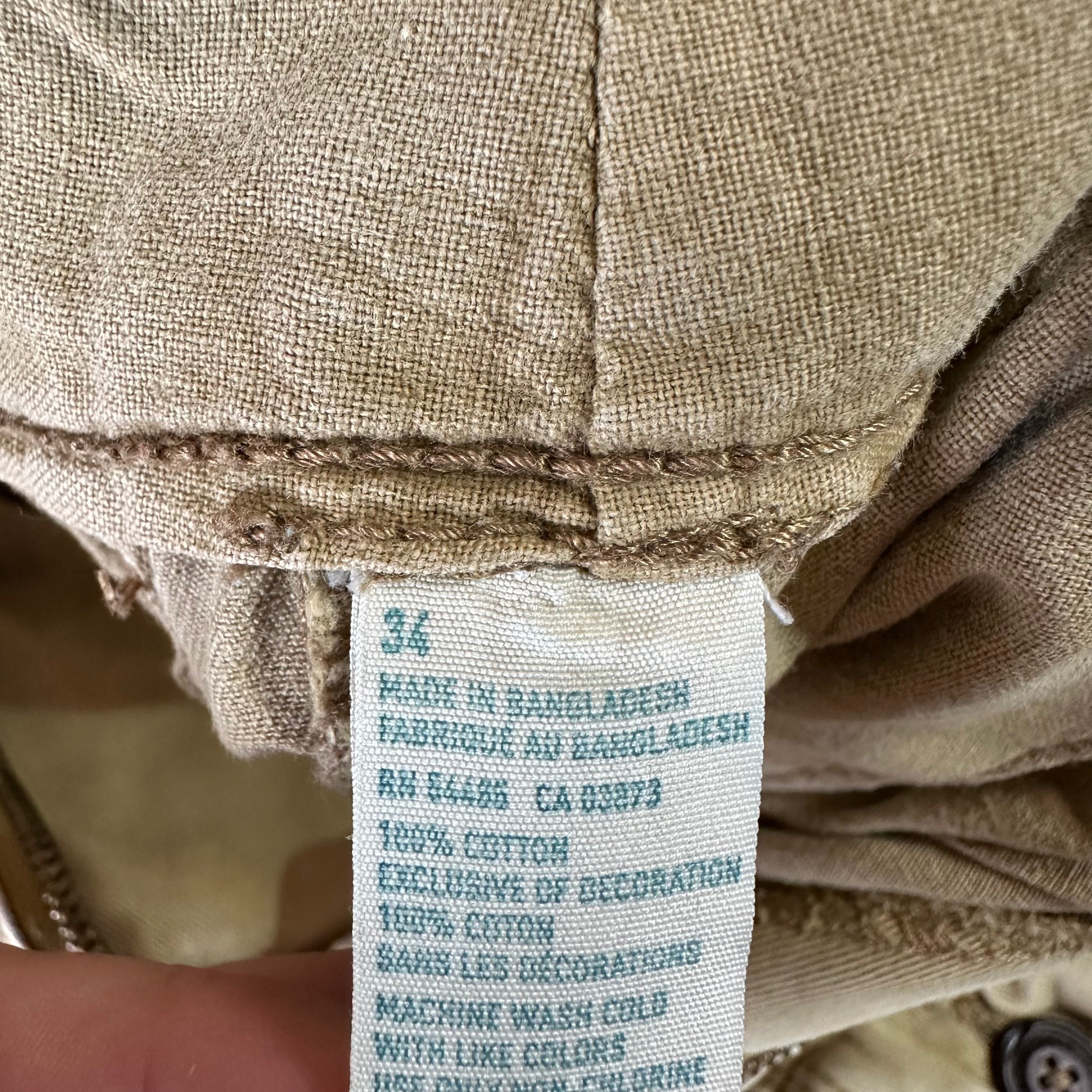 American Eagle Outfitters Classic Cargo Shorts Mens 34 Tan 11" inseam
