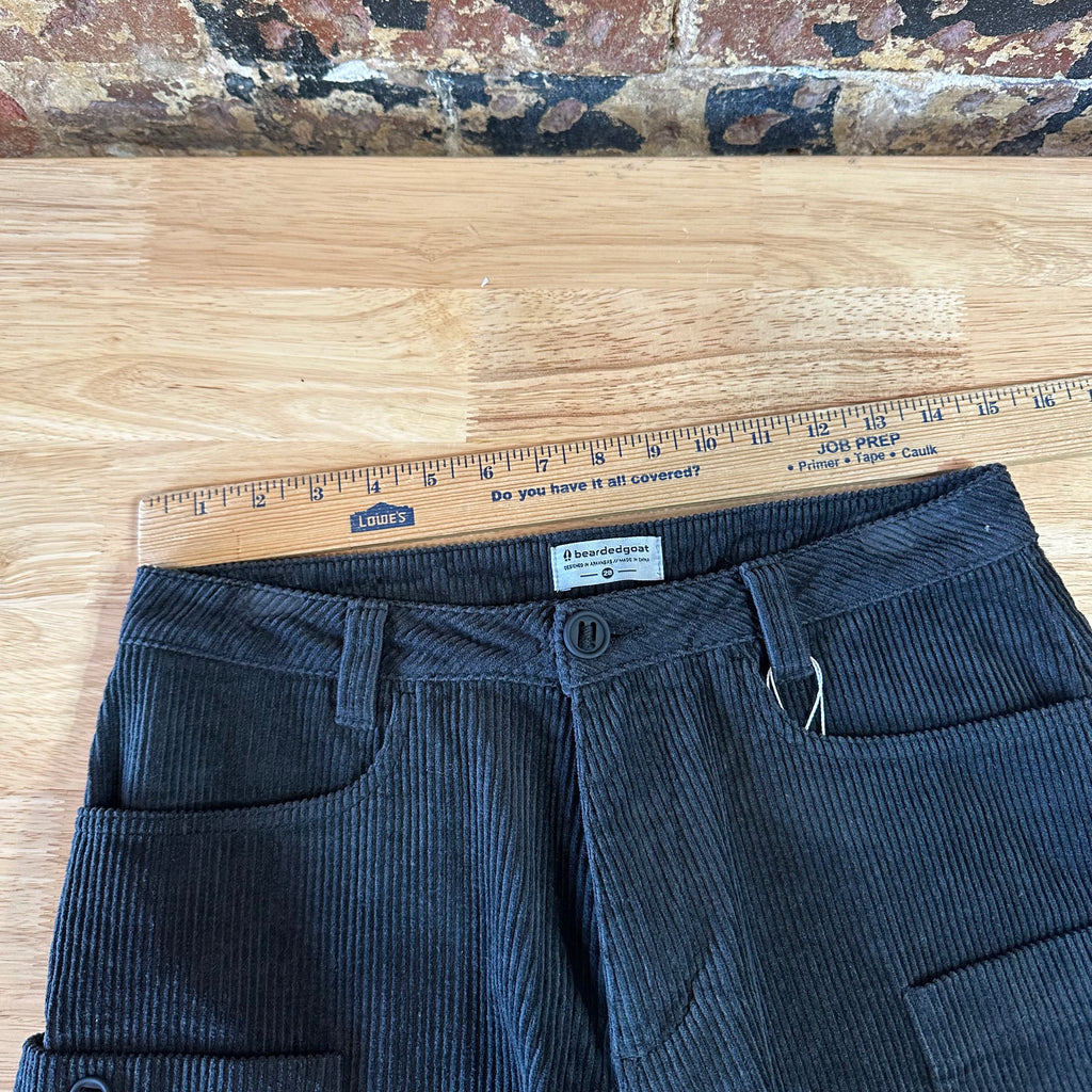 Bearded Goat Mens 28 Black Corduroy Shorts