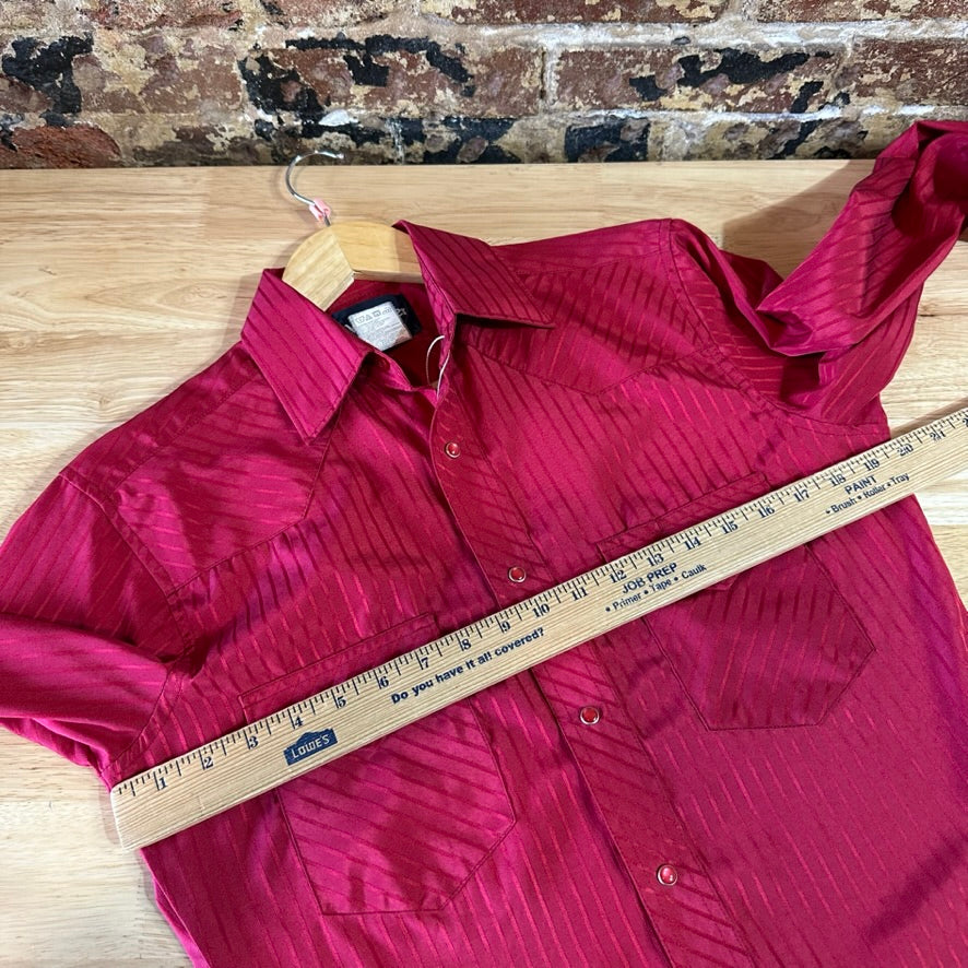 Wrangler Button Up Shirt Mens Small Western Long Sleeve Red