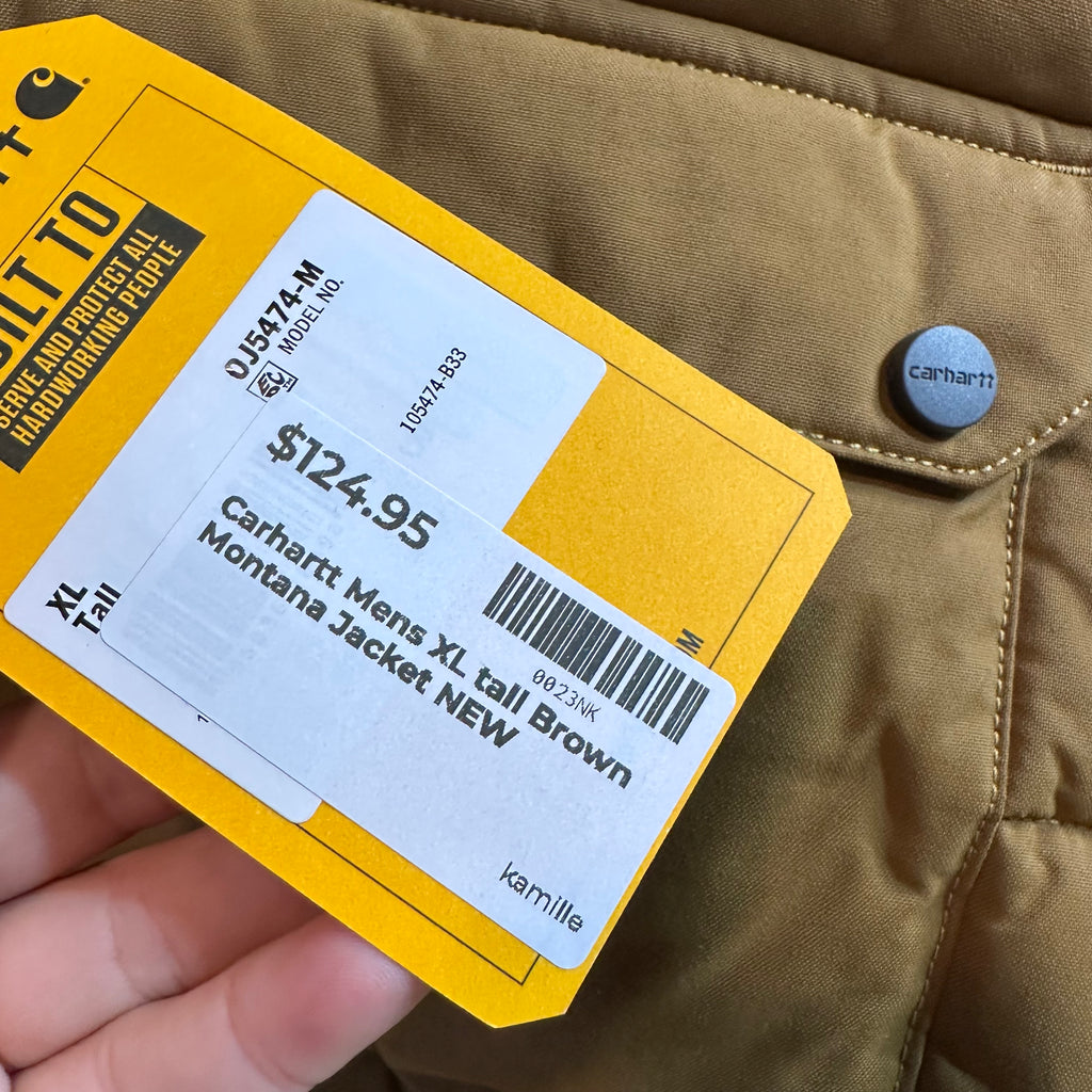 Carhartt Montana Jacket Mens XL Tall XLT Rain Defender Oak brown NEW