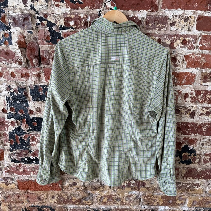 Columbia GRT Womens XL Long Sleeve Casual Shirt Button Up Green