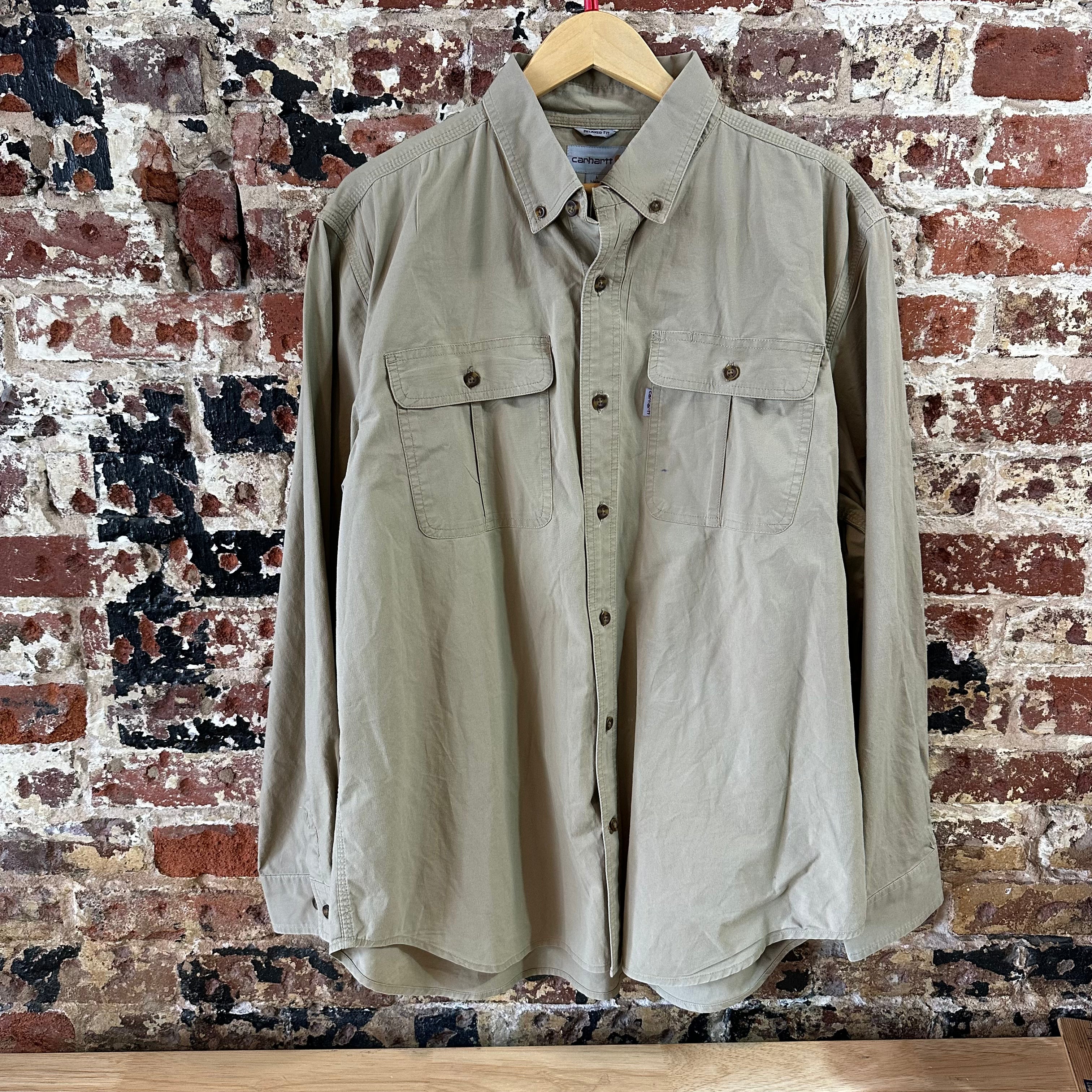 Carhartt Men's Large Tan Button Shirt
