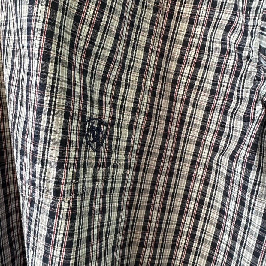Ariat Pro Shirt Mens Large Button Down plaid Western Cowboy Rodeo long sleeve