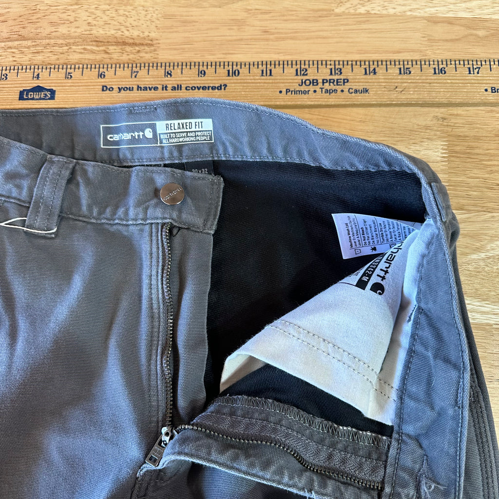 CARHARTT Men's fleece Lined Canvas Utility Pant 30x32 Gray