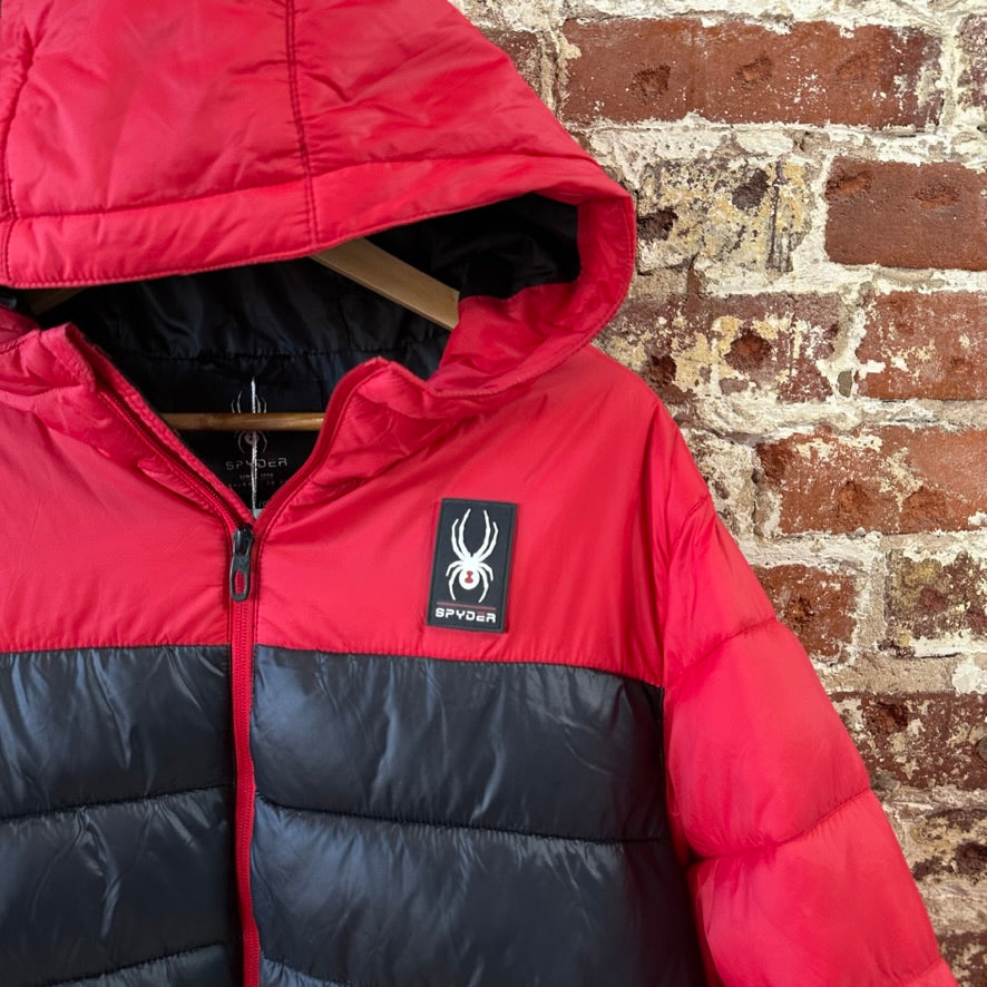 Spyder Circuit Hooded Jacket Men's Large Red/Black Insulated Puffer