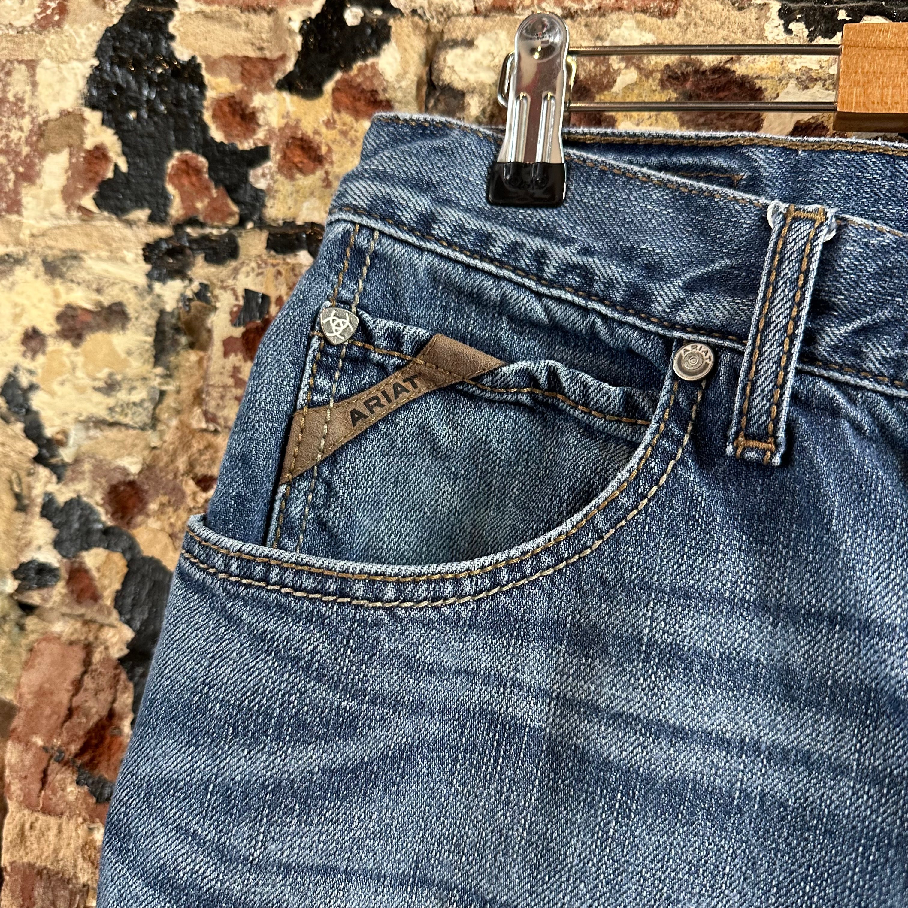 Ariat M1 Vintage Straight Blue Jeans Men's 31x34 Western Cowboy