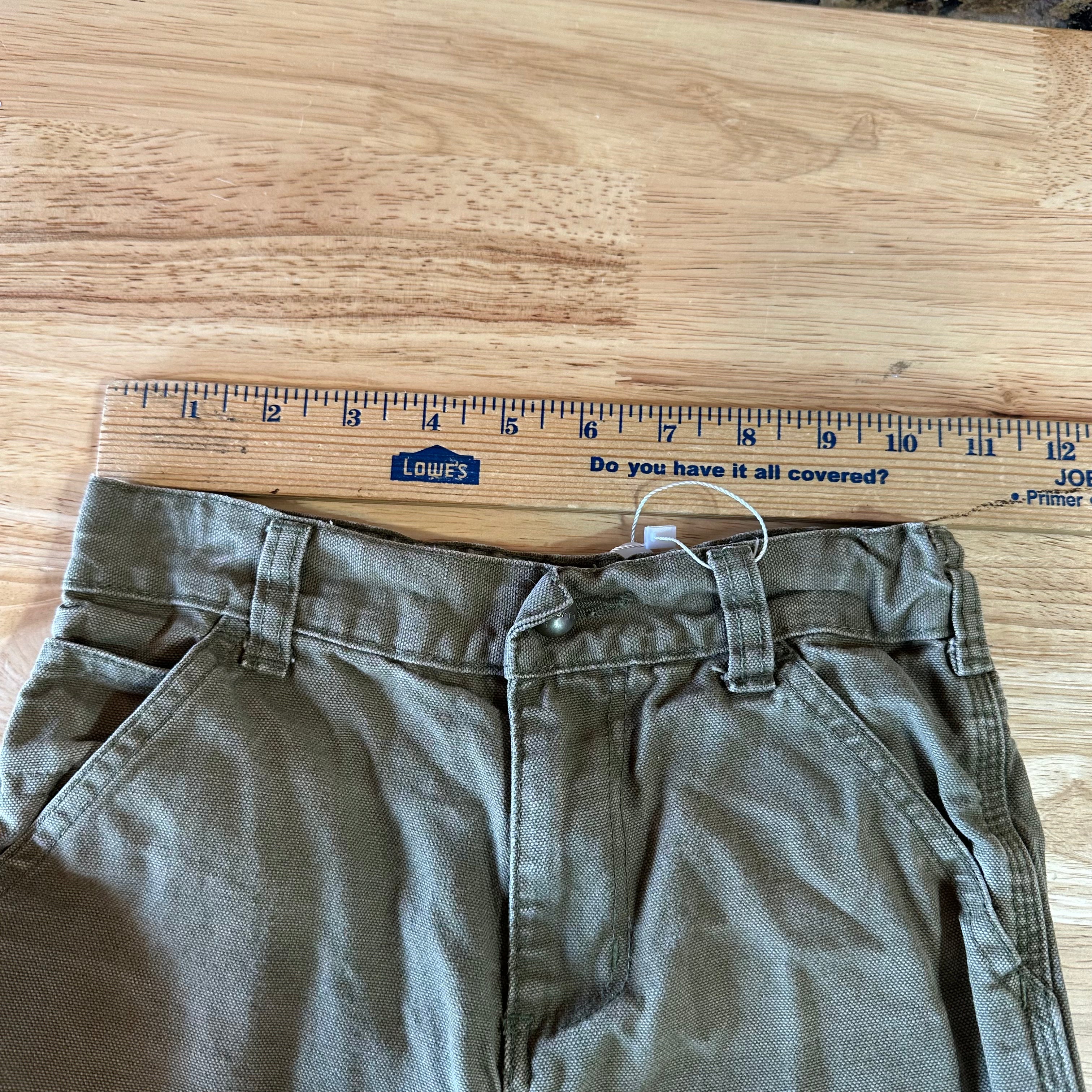 Carhartt Boys Size 6 Carpenter Pants Green 21x19"