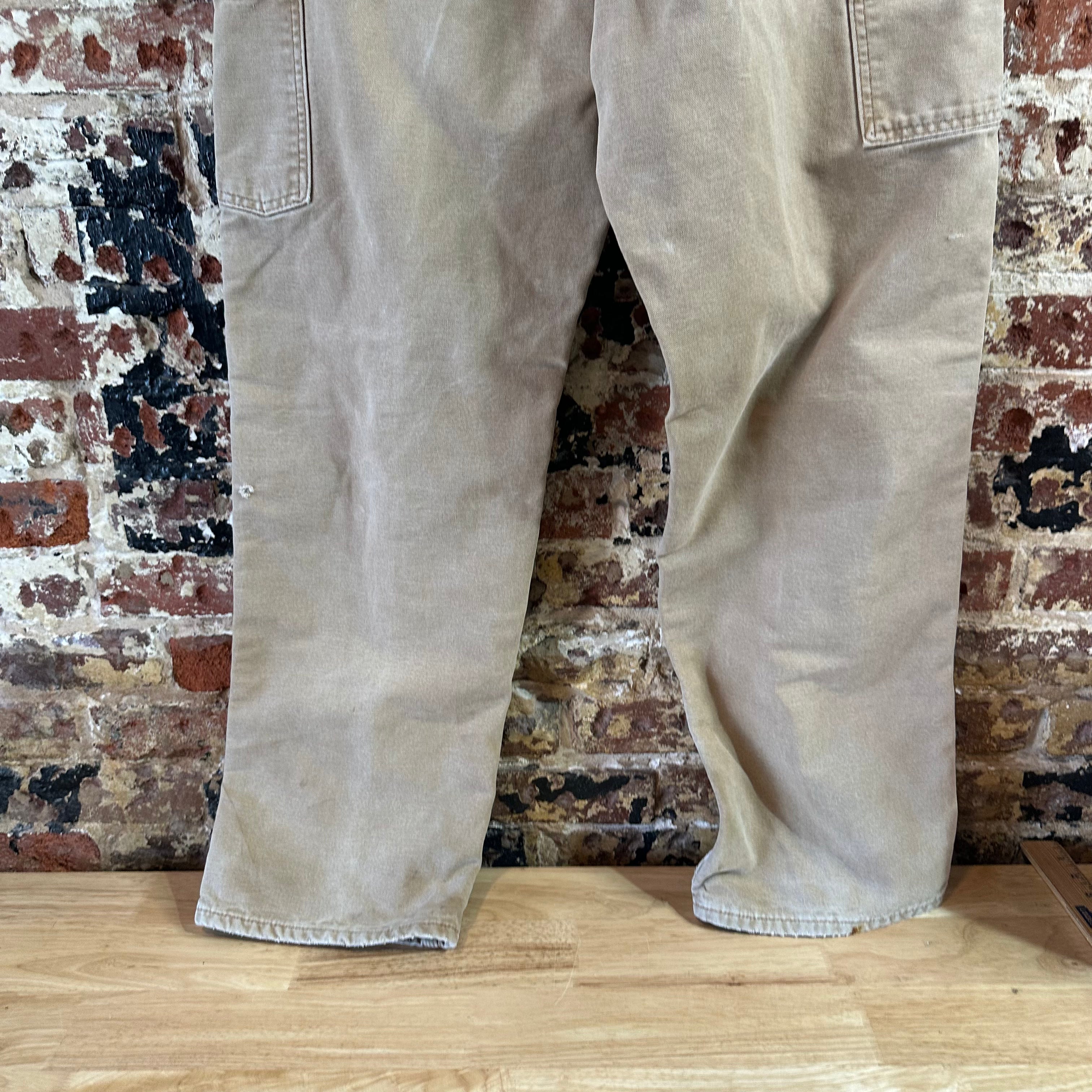 Carhartt Flannel Lined Brown Pants Mens 32x34