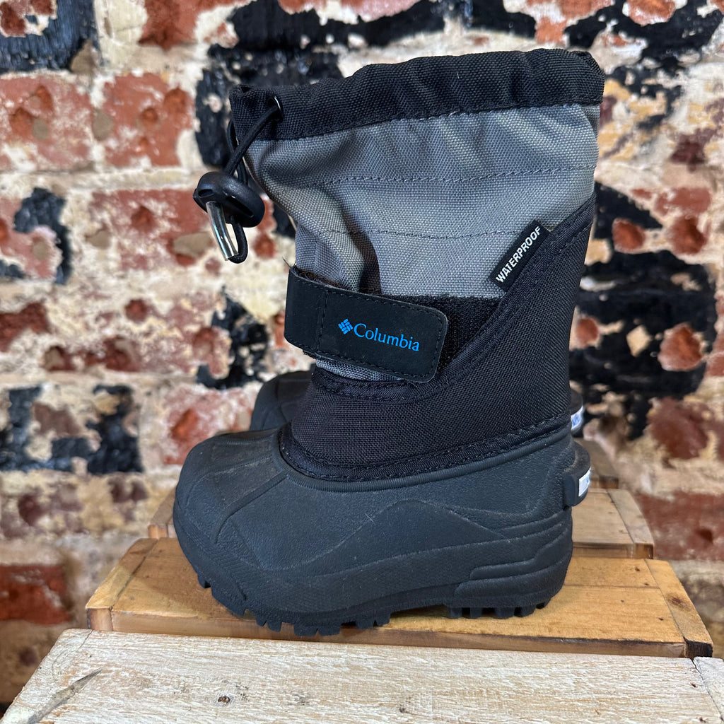 Columbia Snow Winter Boots Youth Little Kids 6 Gray Black Waterproof