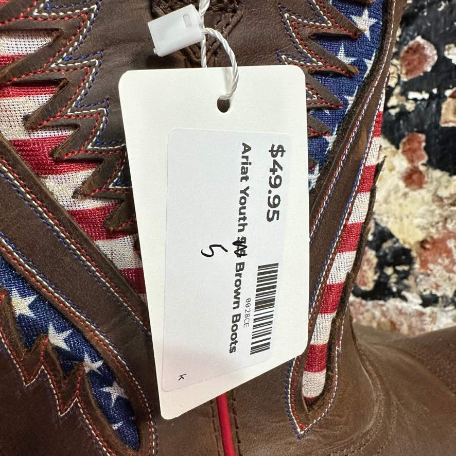 Ariat Youth Boys 5 Brown Western Boots