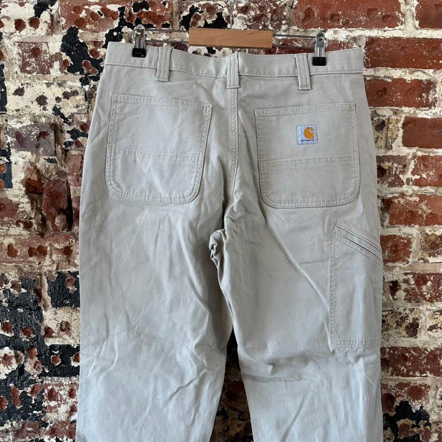 Carhartt Tan Pants Mens 34x32 canvas work utility Rugged Flex