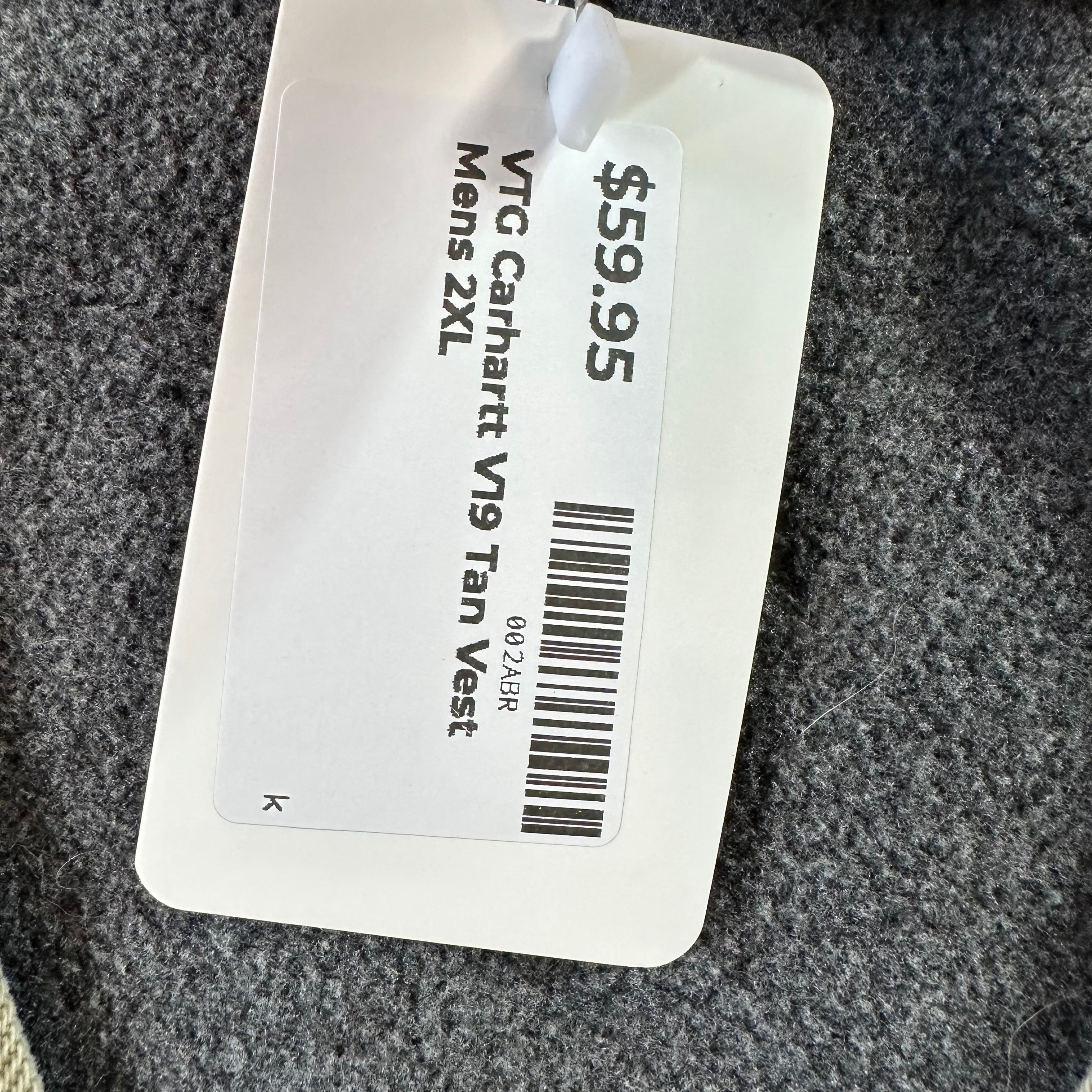 Carhartt Mens 2XL Tan Vest