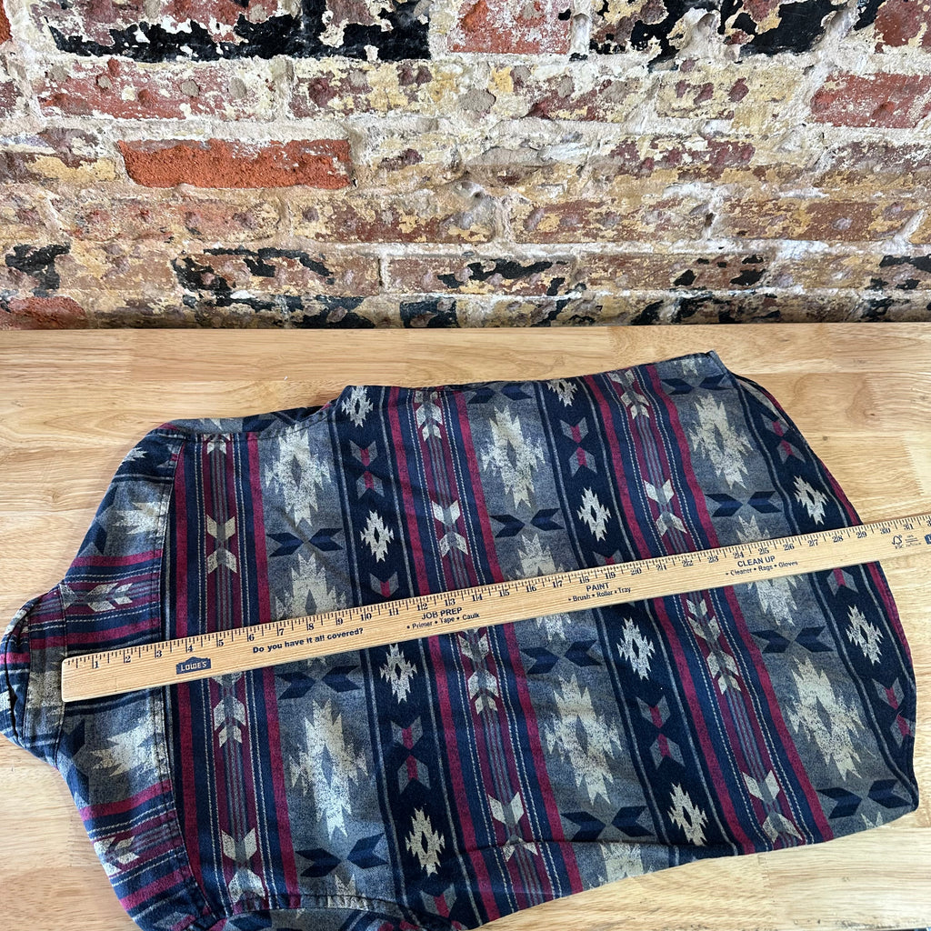 American Eagle AE Aztec Shirt Mens Medium Button Up Western Southwest Blue Red