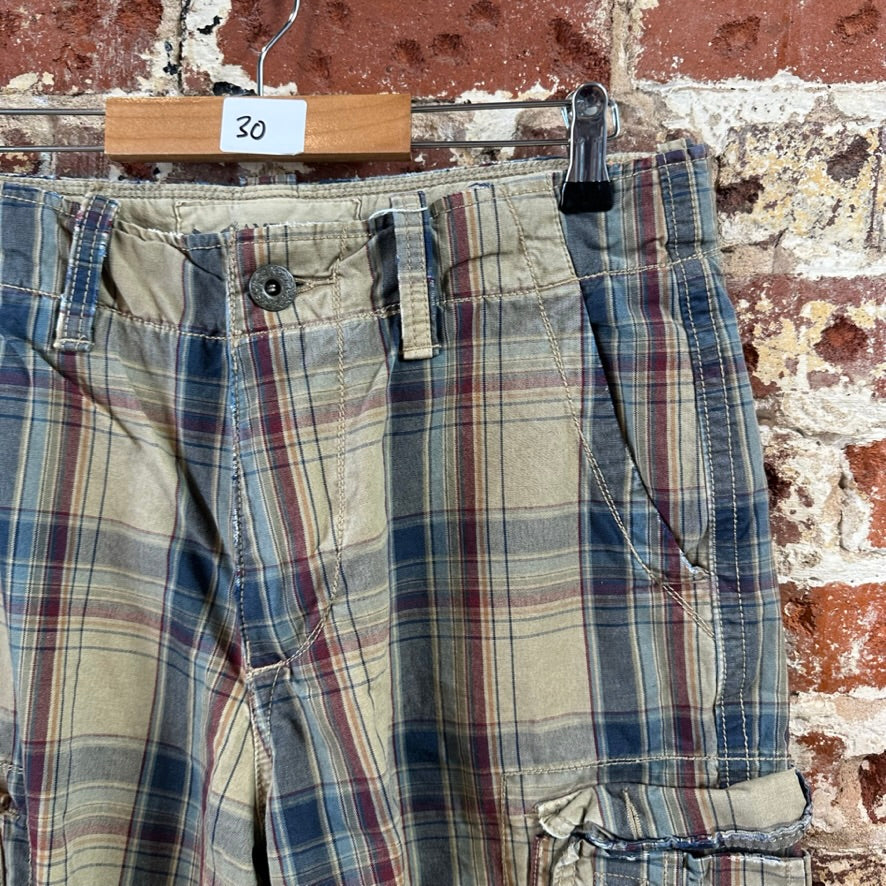 Abercrombie Plaid Cargo Shorts Mens 30