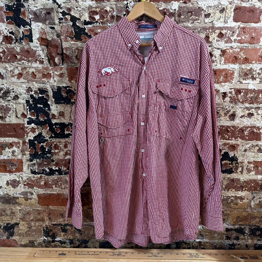 Columbia PFG Men's Medium Arkansas HOGS Shirt