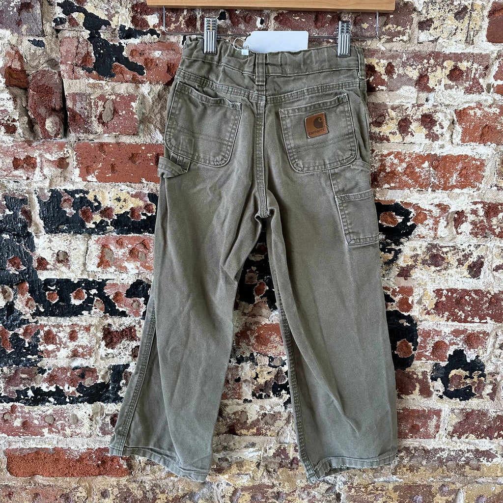 Carhartt Boys Size 6 Carpenter Pants Green 21x19"