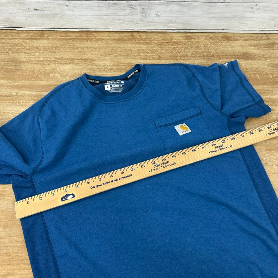 Carhartt Force Men's Medium short Sleeve Relaxed Fit T Shirt Pocket T Blue