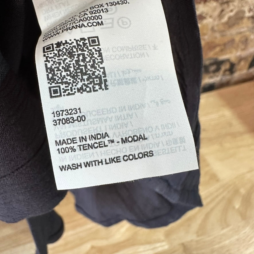 NWT PrAna Fernie Shirt Womens Small Black Crinkle Button Swim Cover Up Tunic Top