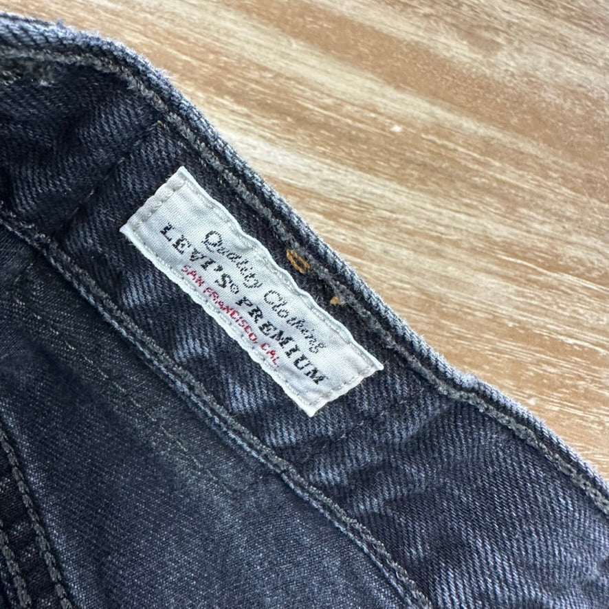 Levi's Cut Off Denim Black Jean Shorts Womens 23 Distressed - 24x2"