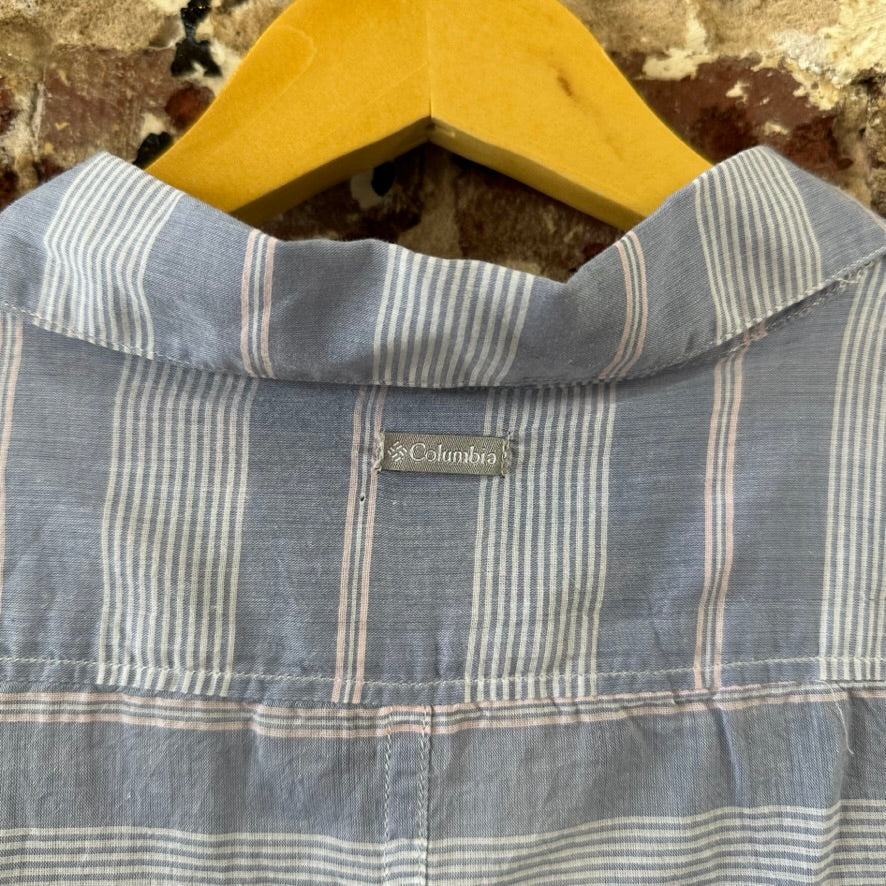 Columbia Womens XS Long Sleeve Casual Shirt Button Up Blue White