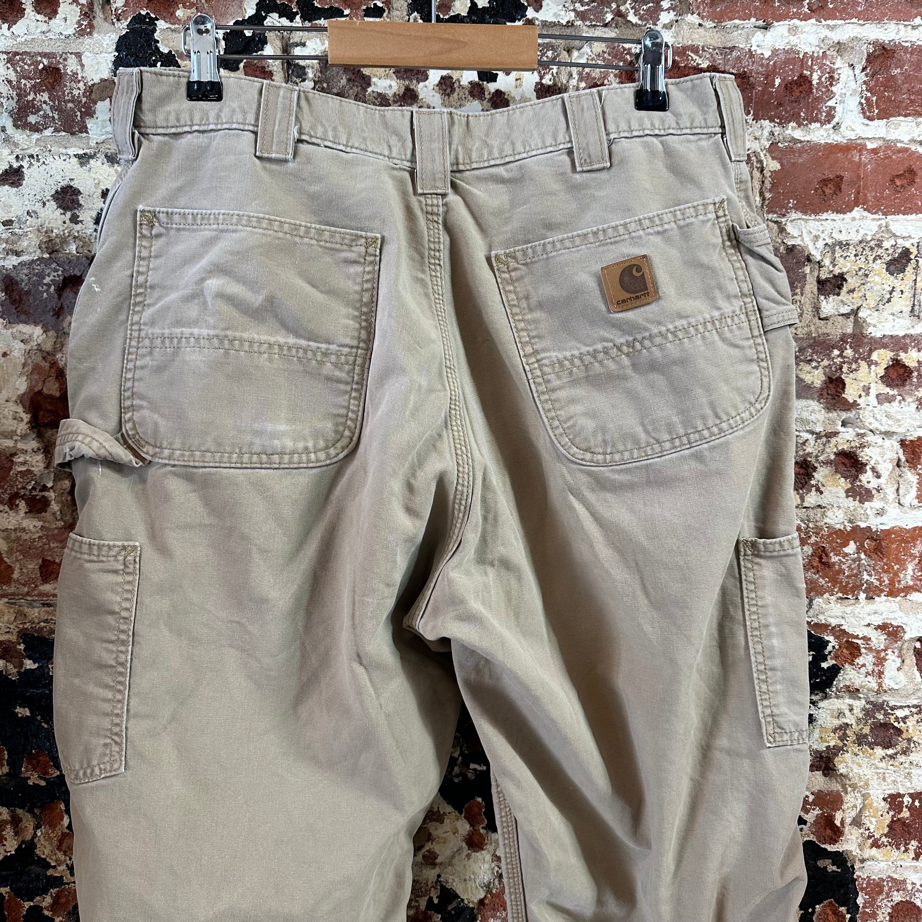 Carhartt Mens 35x32 Tan Pants
