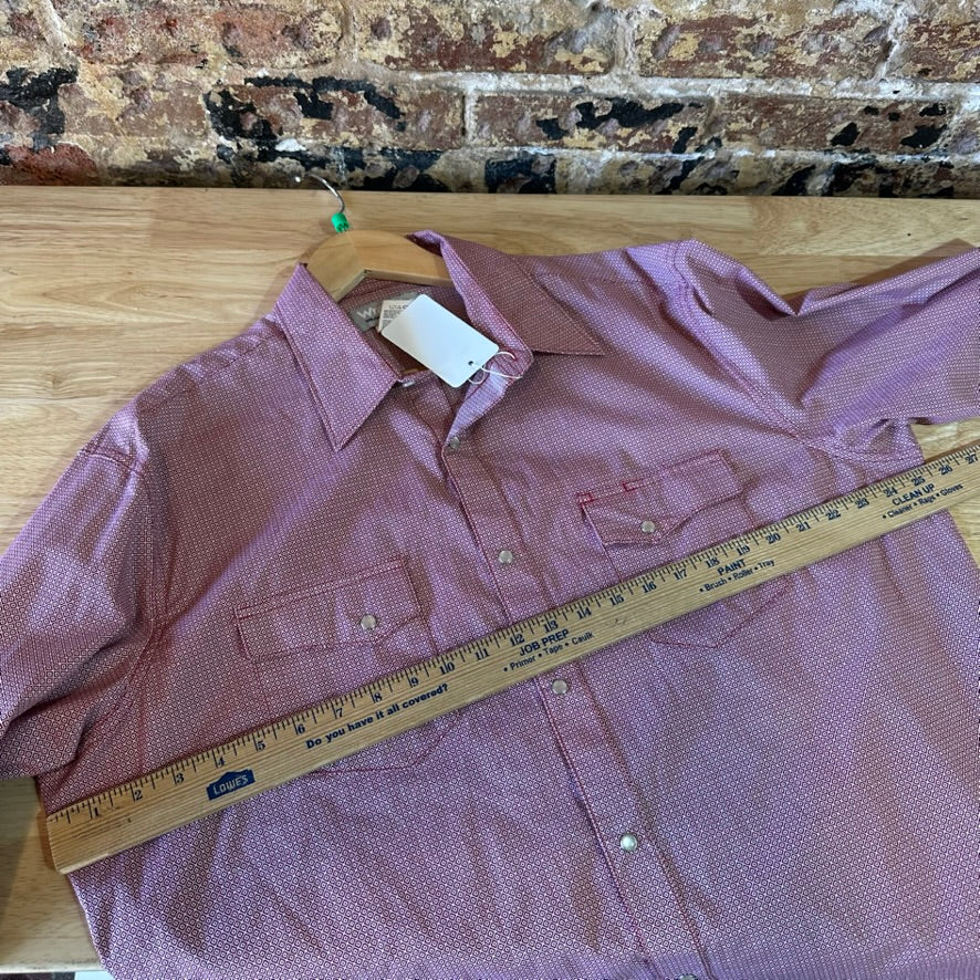 Wrangler Wrancher Southwestern Shirt Men's XL Pearl Snap L/S Red