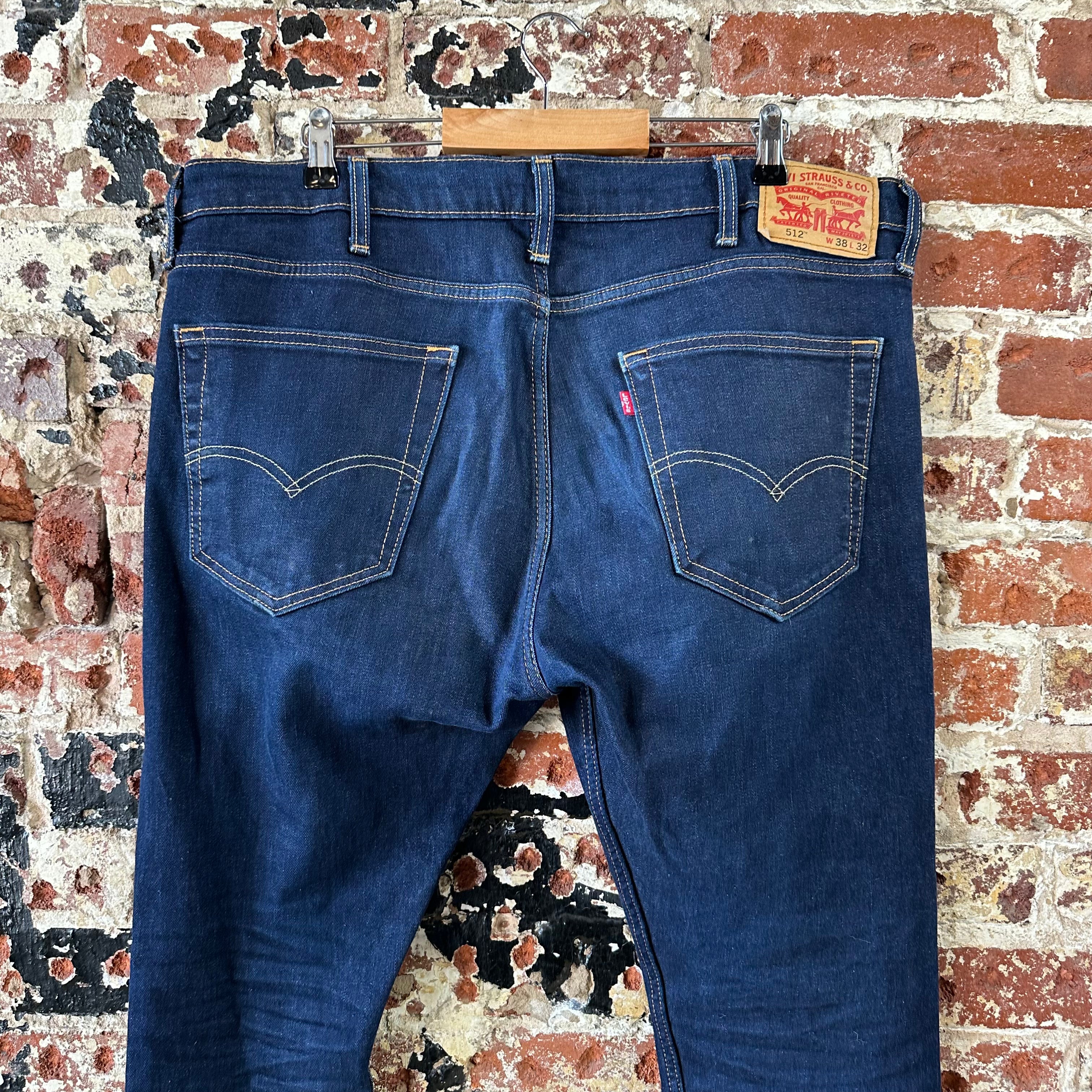 Levis 512 Slim Tapered Jeans Mens 38x32 Blue Modern
