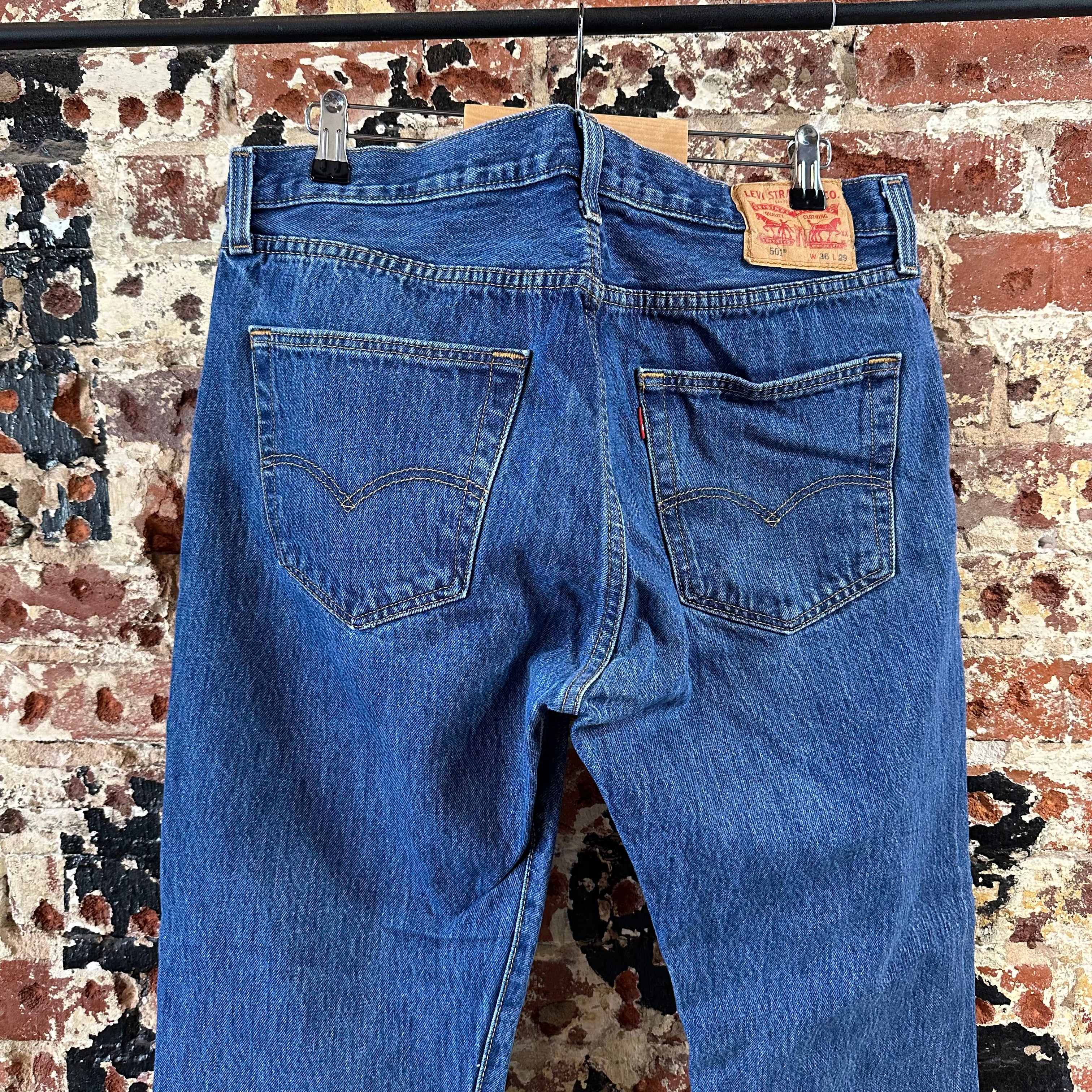 Levis 501 Mens 36x29 Blue Jeans