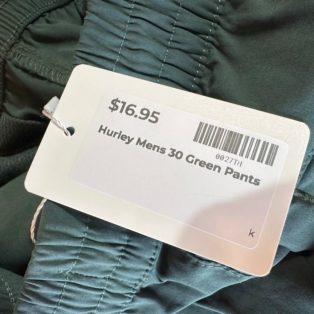 Hurley Mens 30 Green Pants