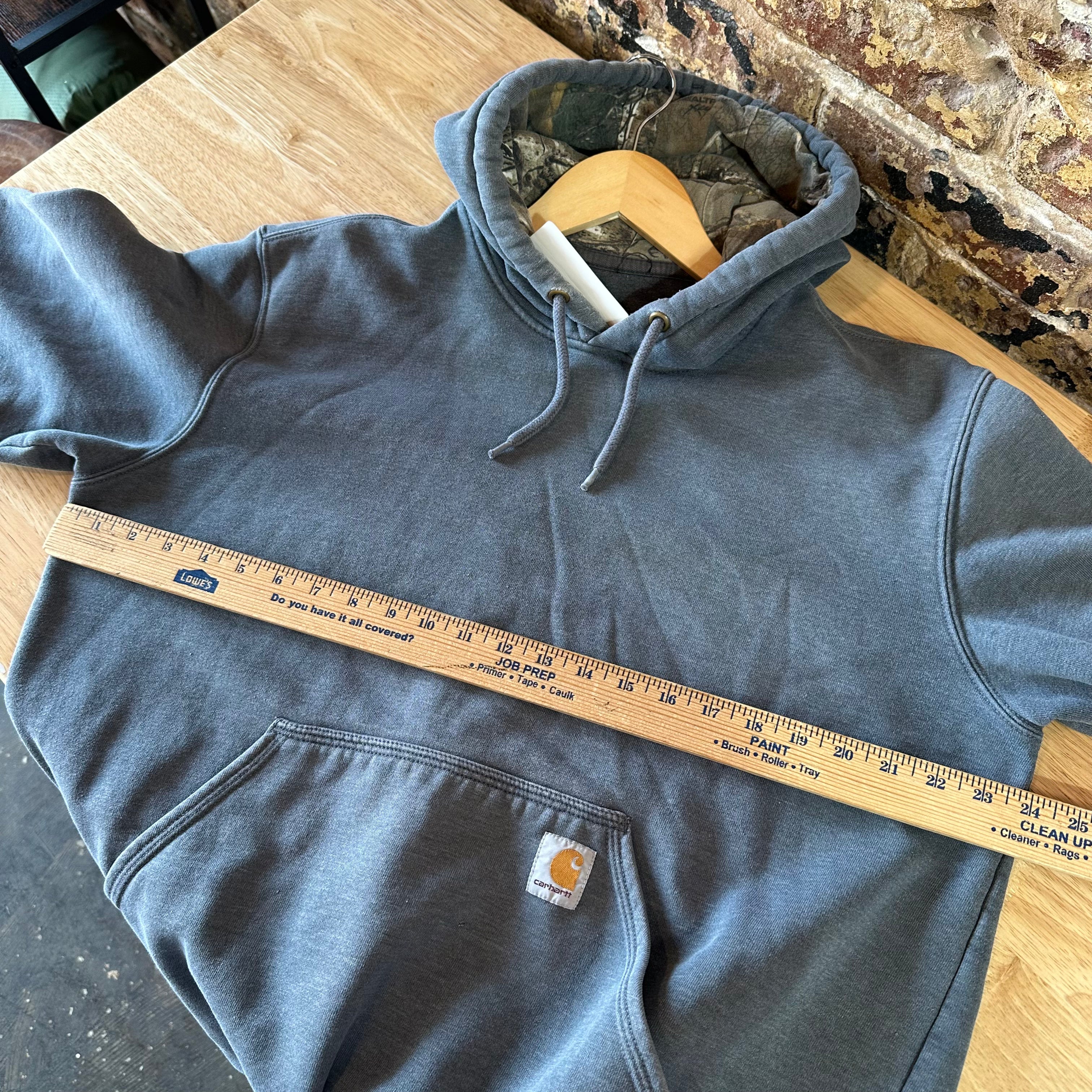 Carhartt Hoodie Sweatshirt Gray Mens Size Medium Original Fit Camo