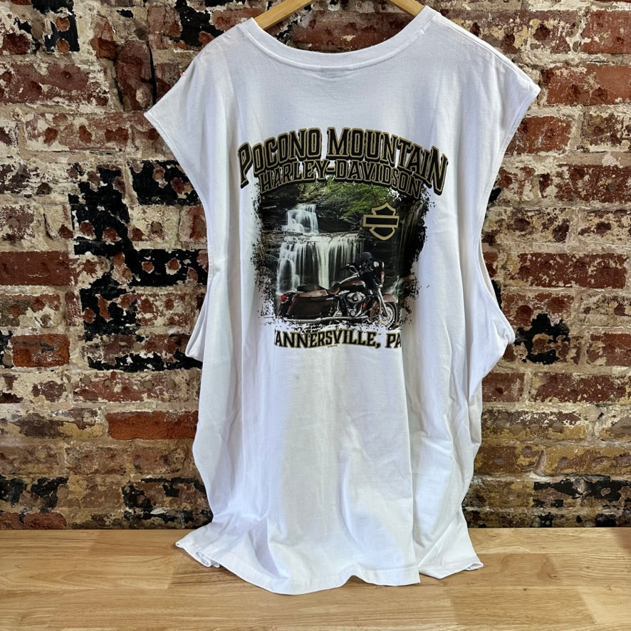 Harley Davidson Men's 5XL Sleeveless White T-Shirt NEW