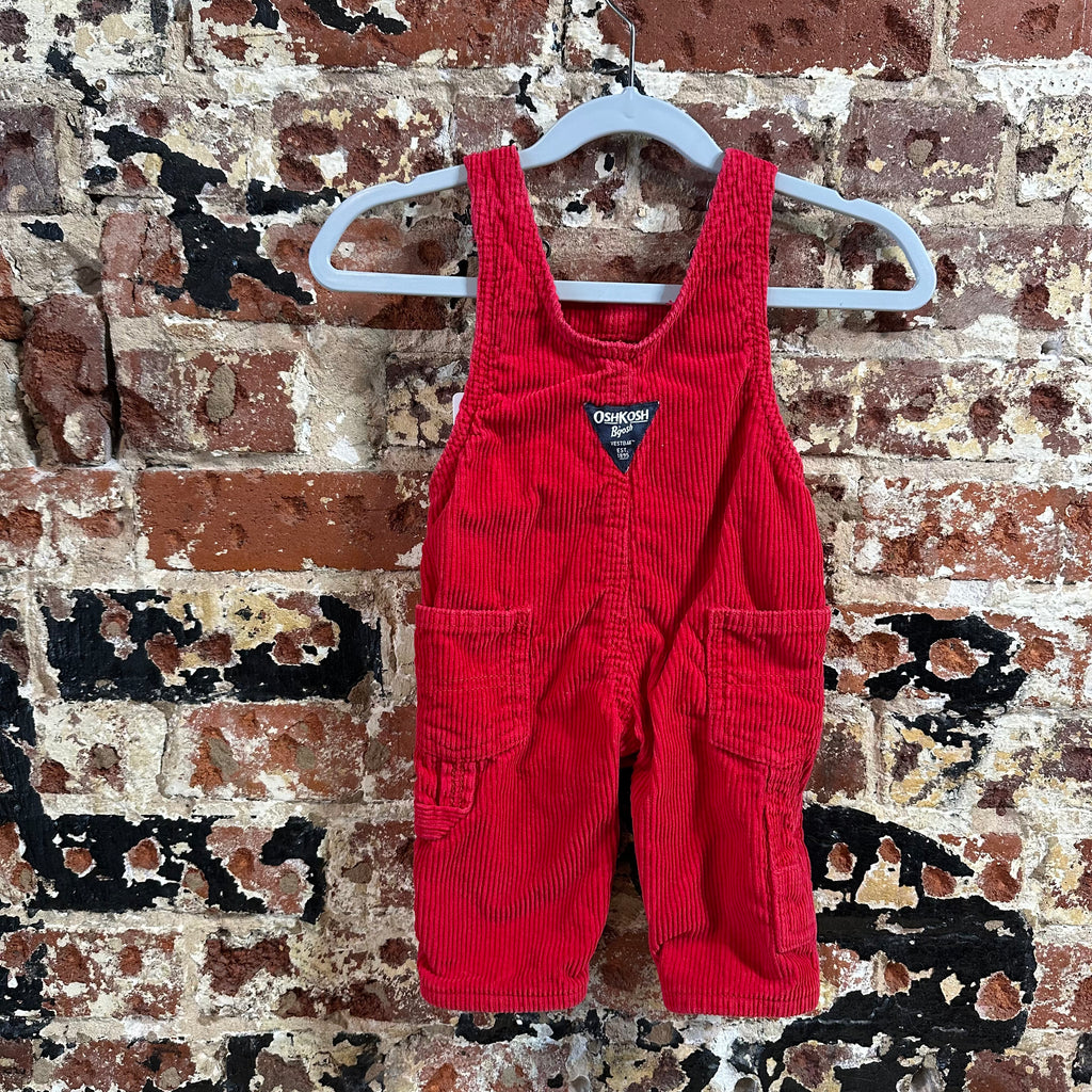 OshLosh Red Corduroy Bibs 3M