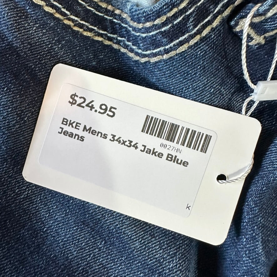 BKE Mens 34x34 Blue Jeans