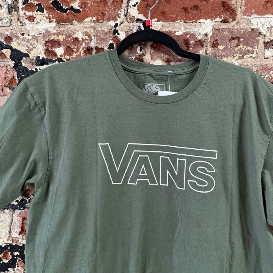 VANS off the wall T-Shirt Mens Large Green Short Sleeve