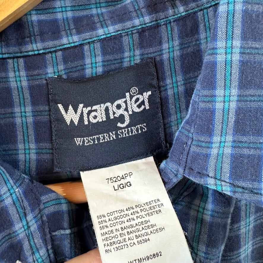 Wrangler Men's Large Blue Western Shirt