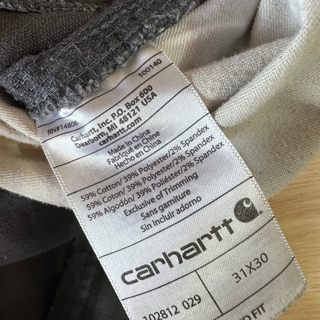 CARHARTT Full Swing Men's Canvas Utility Pant 31x30 Gray