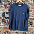 Carhartt Men's XL Modern Fit Long Sleeve T Shirt Blue