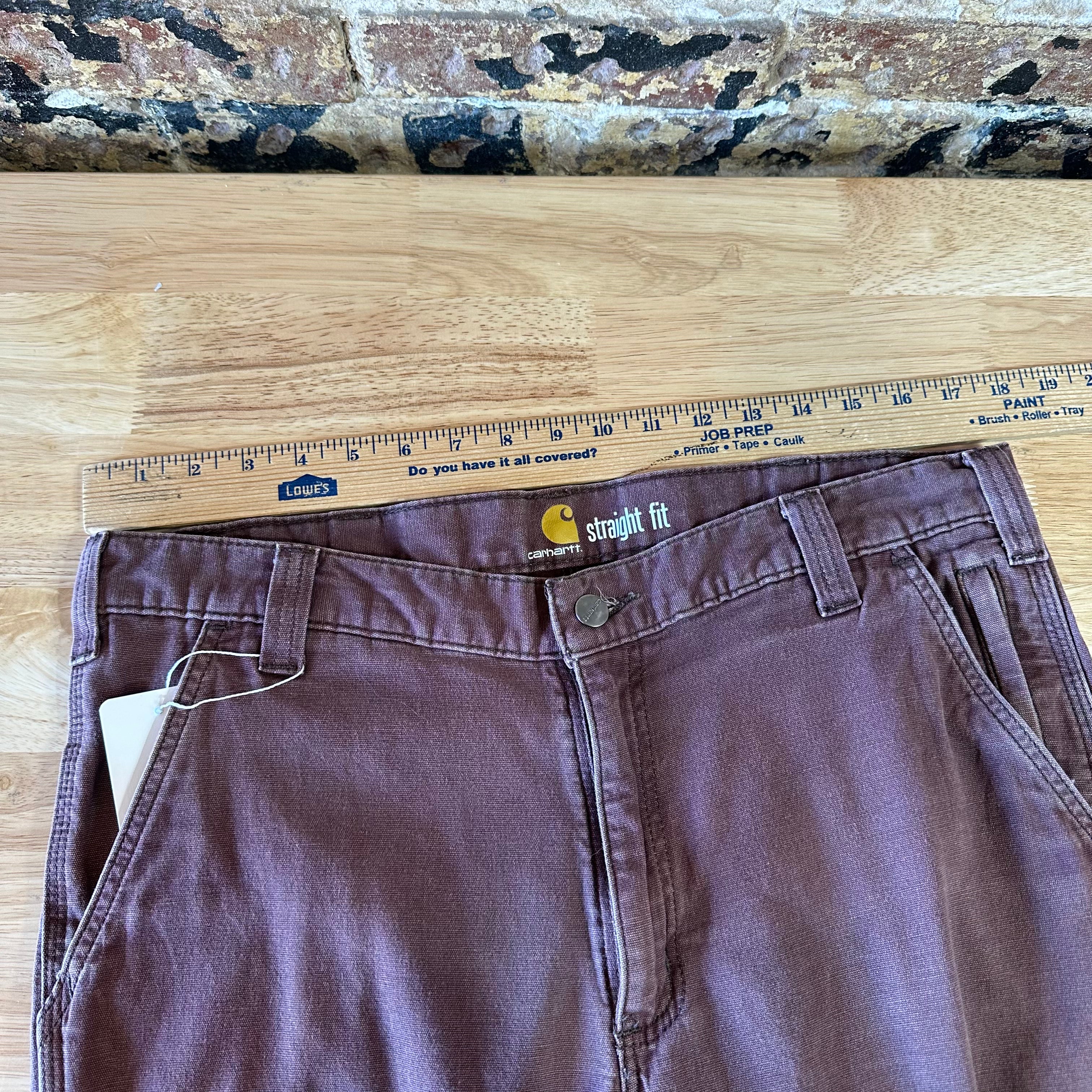 Carhartt Canvas Straight Fit Work Pants Reddish Mens 34x34