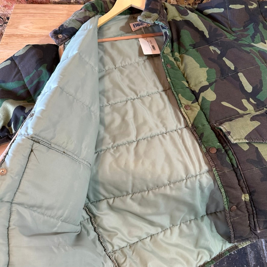 Vintage Bike Men Large Insulated Camo Hunting Jacket USA full zip